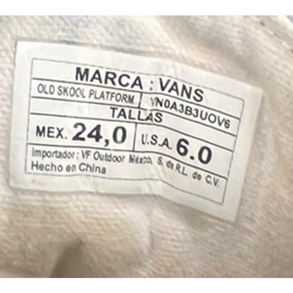 Womens Vans Old Skool Platform Sneakers Shoes Size 6 Gold White - Picture 6 of 6